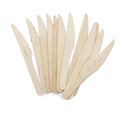 Disposable Wooden Cutlery Set |100 Forks, 50 Knives, 50 Spoons | Eco Friendly & Biodegradable, Compostable| 100% Natural Birchwood Cutlery (200 pieces)