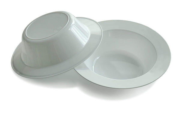 50 Disposable White Plastic Dessert Bowls | SMALL 6 oz. Premium Heavy Duty Dinnerware with Real China Design | Safe & Reusable (50-Pack) by Bloomingoods