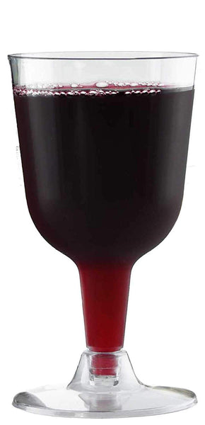 50 Disposable Wine Glasses | 7 oz. Premium Clear Hard Plastic Fancy Cups for Parties & Weddings (50-Pack) by BloominGoods (6 Ounce)