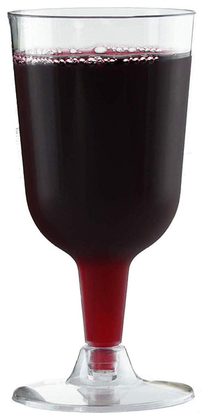 50 Disposable Wine Glasses | 7 oz. Premium Clear Hard Plastic Fancy Cups for Parties & Weddings (50-Pack) by BloominGoods (7 Ounce)
