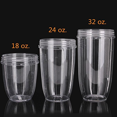 NutriBullet 18 oz Replacement Cup with Comfort Handel and Screw off Lip Ring