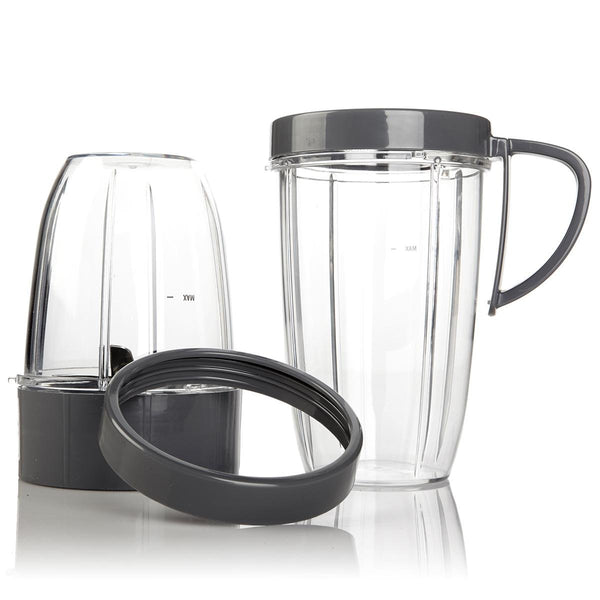 Cup and Blade 5 Pc Set for NutriBullet Replacement High Speed Blender Mixer System
