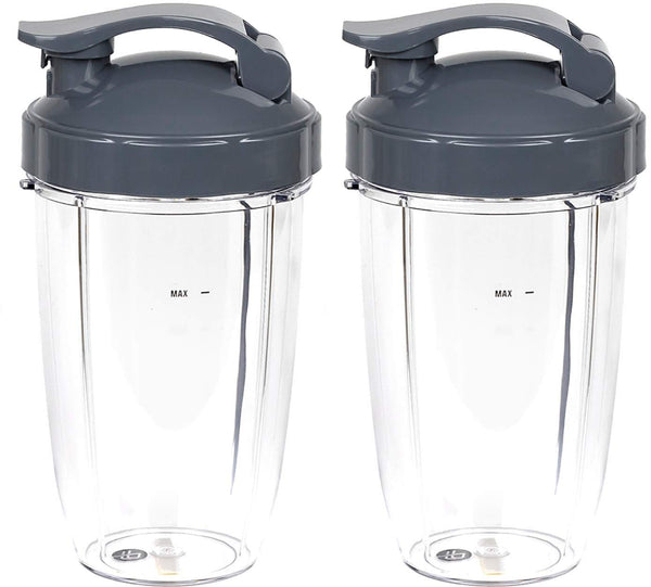 Preferred Parts Tall Replacement Cups for NutriBullet High-Speed Blender/Mixer | 24 oz Nutribullet Cup with Flip Top To-Go Lid (Pack of 2)