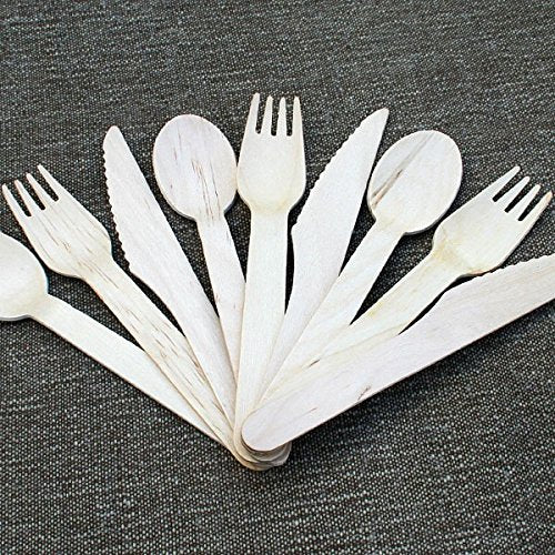 200 Biodegradable Wooden Spoons | Eco Friendly Disposable Cutlery, Compostable, 100% Natural Wood Utensils | Great for Soup, Desserts and Your Toddlers | Made from 100% Birch Wood