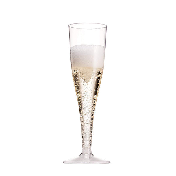 Plastic Champagne Glasses, 50-Pack Disposable or Reusable Large Champagne Flutes, 7 oz