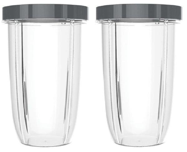 32oz Replacement Cups with Lip Ring for NutriBullet 600W and 900W Blenders (Pack of 2) by Preffered Parts