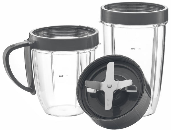 Cup and Blade 5 Pc Set for NutriBullet Replacement High Speed Blender Mixer System