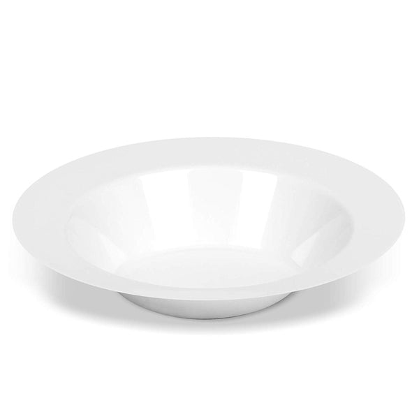 50 Large Disposable White Plastic Soup Bowls | 14 oz. Premium Heavy Duty Disposable Dinnerware with Real China Design (50-Pack) by Bloomingoods