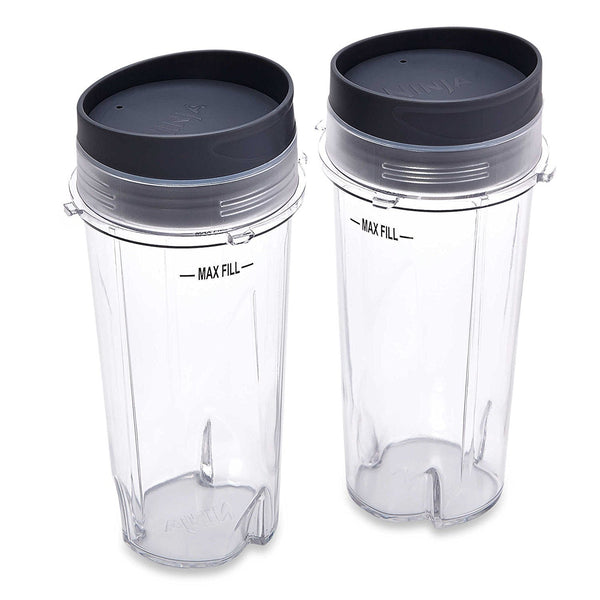 Ninja Single Serve 16-Ounce Cups Set by Preferred Parts | Comparable with Nutri Ninja BL770 BL780 BL660 Professional Blender (Pack of 2)
