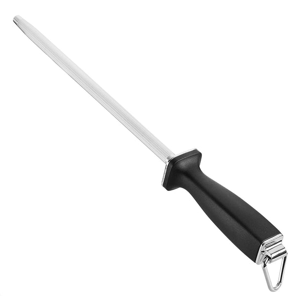 10-Inch Knife Sharpening Steel | Kitchen Stainless Steel Honing Rod | Chef Knife Sharpener by Bloomingoods