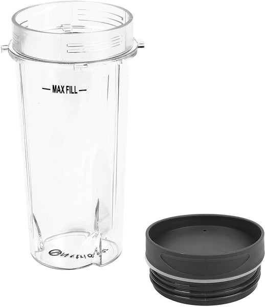 Ninja Single Serve 16-Ounce Cups Set by Preferred Parts | Comparable with Nutri Ninja BL770 BL780 BL660 Professional Blender (Pack of 4)
