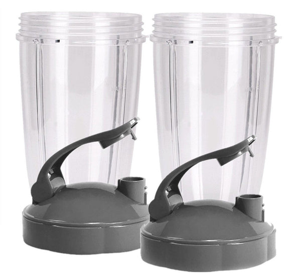 Preferred Parts Tall Replacement Cups for NutriBullet High-Speed Blender/Mixer | 24 oz Nutribullet Cup with Flip Top To-Go Lid (Pack of 2)