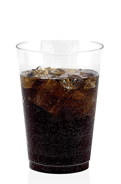 50 Heavy Duty Disposable Cups | 12 oz. Premium Clear Hard Plastic Fancy Glasses for Parties & Weddings (50 Pack) by Bloomingoods
