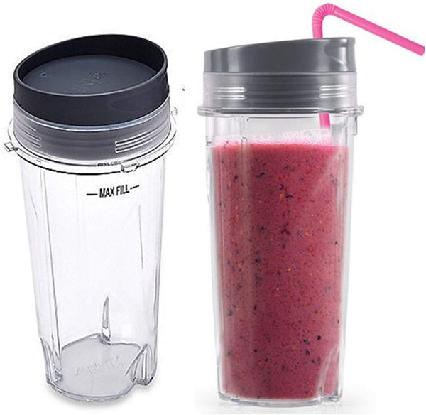 Ninja Single Serve 16-Ounce Cups Set by Preferred Parts | Comparable with Nutri Ninja BL770 BL780 BL660 Professional Blender (Pack of 4)