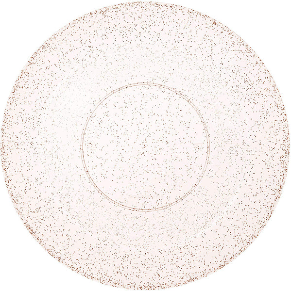 BloominGoods - Disposable Plastic plates, Clear with ROSE GOLD Glitter - 14-Ounce Soupe Bowls (50-pack)