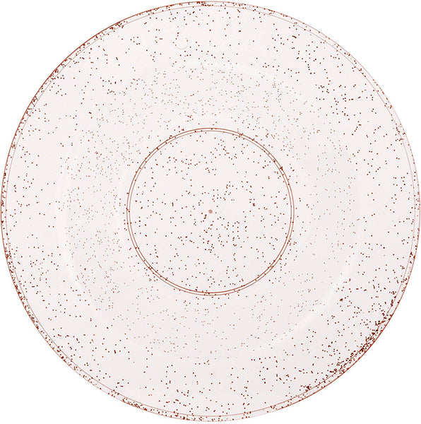 BloominGoods - Disposable Plastic plates, Clear with ROSE GOLD Glitter - 6-Ounce Dessert Bowls (50-pack)