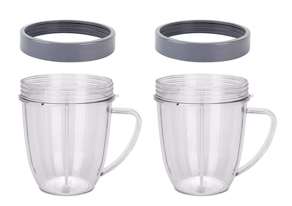 2 Preferred Parts 18 oz. Replacement for Nutribullet Cups with Comfort Handel and Screw off Lip Ring (Pack of 2)