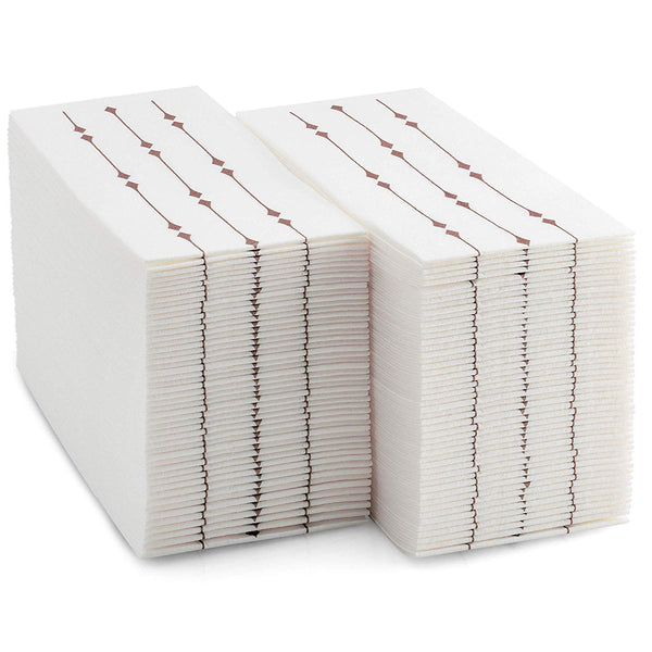 BloominGoods Disposable Hand Towels & Decorative Bathroom Napkins | Soft and Absorbent Linen-Feel Paper Guest Towels for Kitchen, Parties, Weddings, Dinners or Events (100-Pack) (Rose Gold)