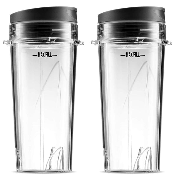 Ninja Single Serve 16-Ounce Cups Set by Preferred Parts | Comparable with Nutri Ninja BL770 BL780 BL660 Professional Blender (Pack of 2)