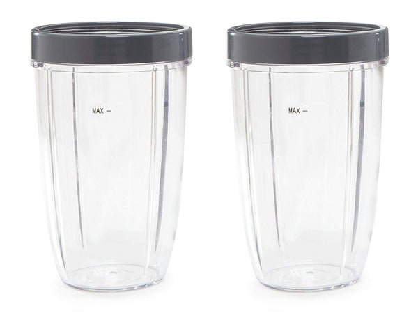 Preferred Parts 24 oz NutriBullet Replacement Cups with Screw off Lip Ring | Compatible with NutriBullet 600w and Pro 900 Blenders (Set of 2)